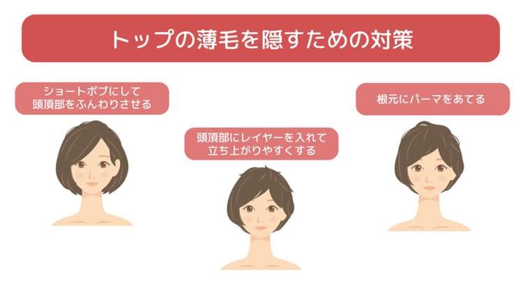 トップの薄毛を隠すための対策